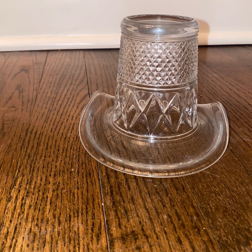 Duncan Miller Clear Glass Diamond Pattern Hat Vase - perfect Fred Astaire Hat